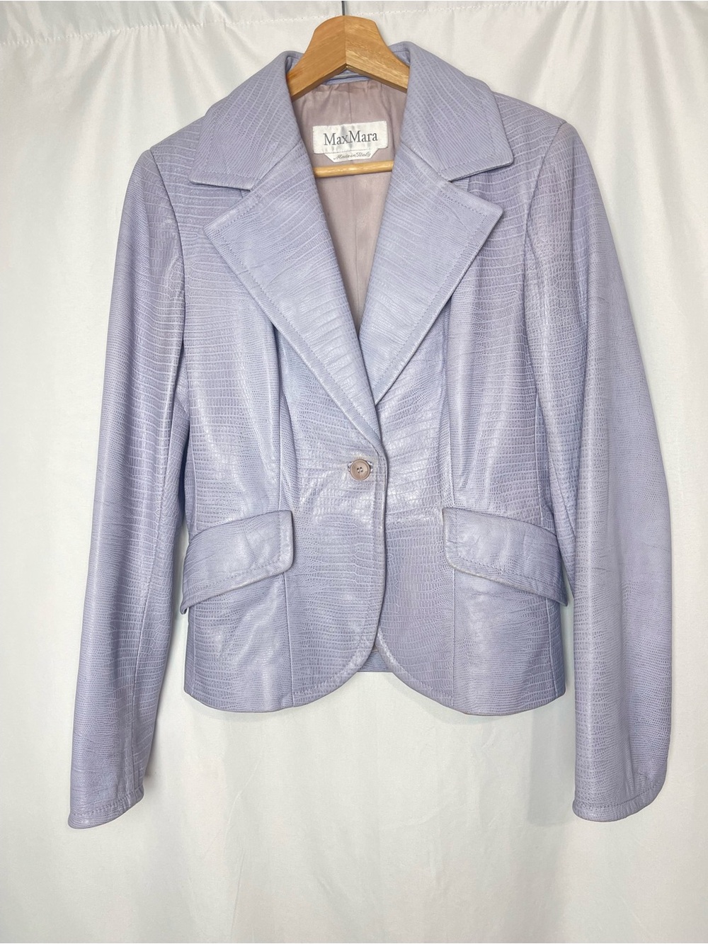Max Mara Womens Weekend made in Italy Blazers lavender-gray one button Front